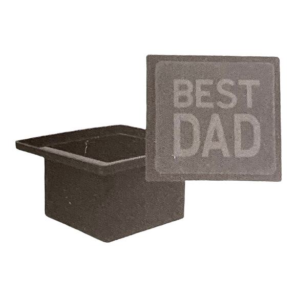 NEW "Best Dad" LG ICE CUBE MOLD 3"x2" Silicone Rubber Ice Tray Just Add Water - Picture 3 of 7